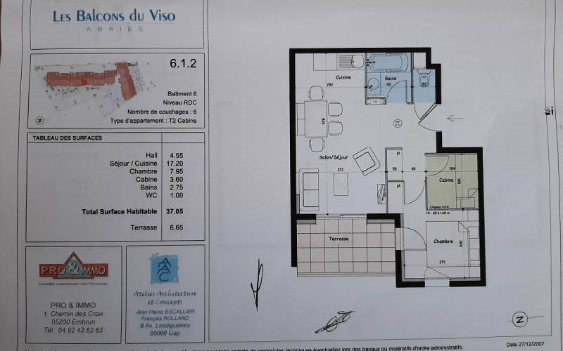 Location Appartement 6 personnes - Les Balcons du Viso n°612 à ABRIES